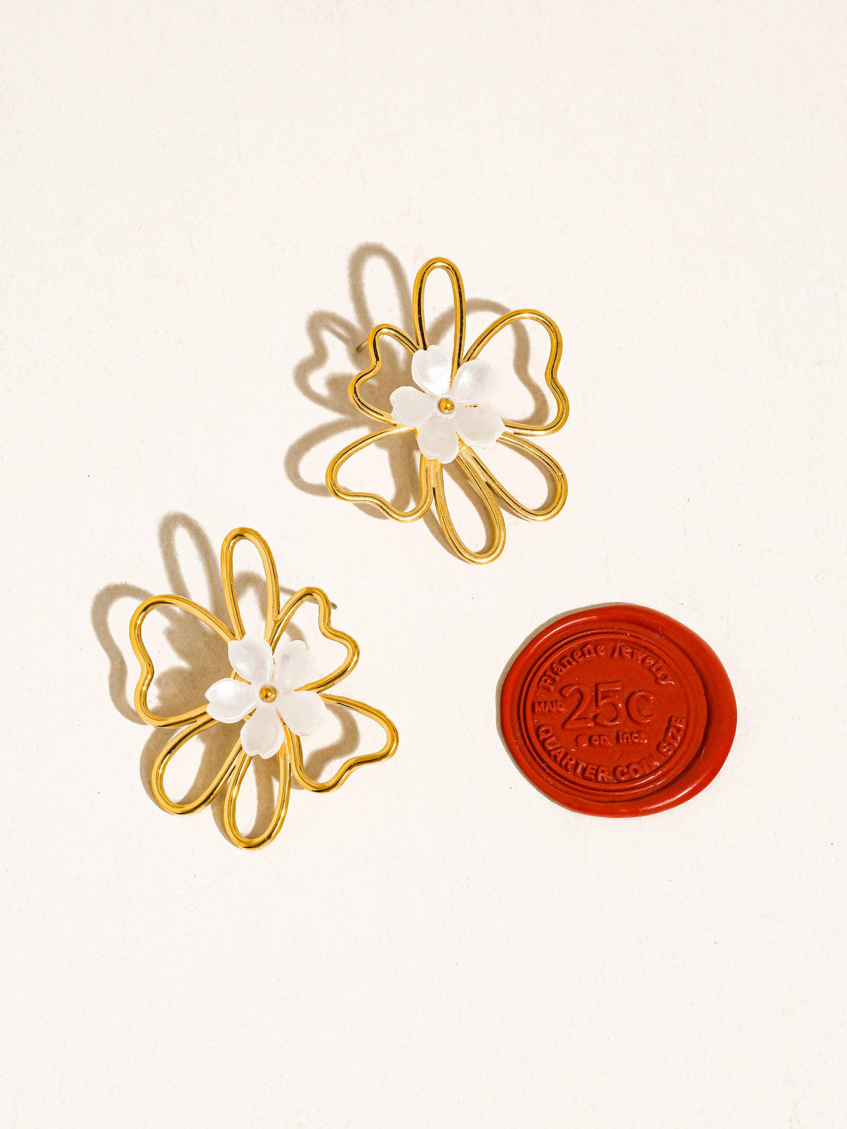 ROSELINE GOLD PETAL EARRINGS