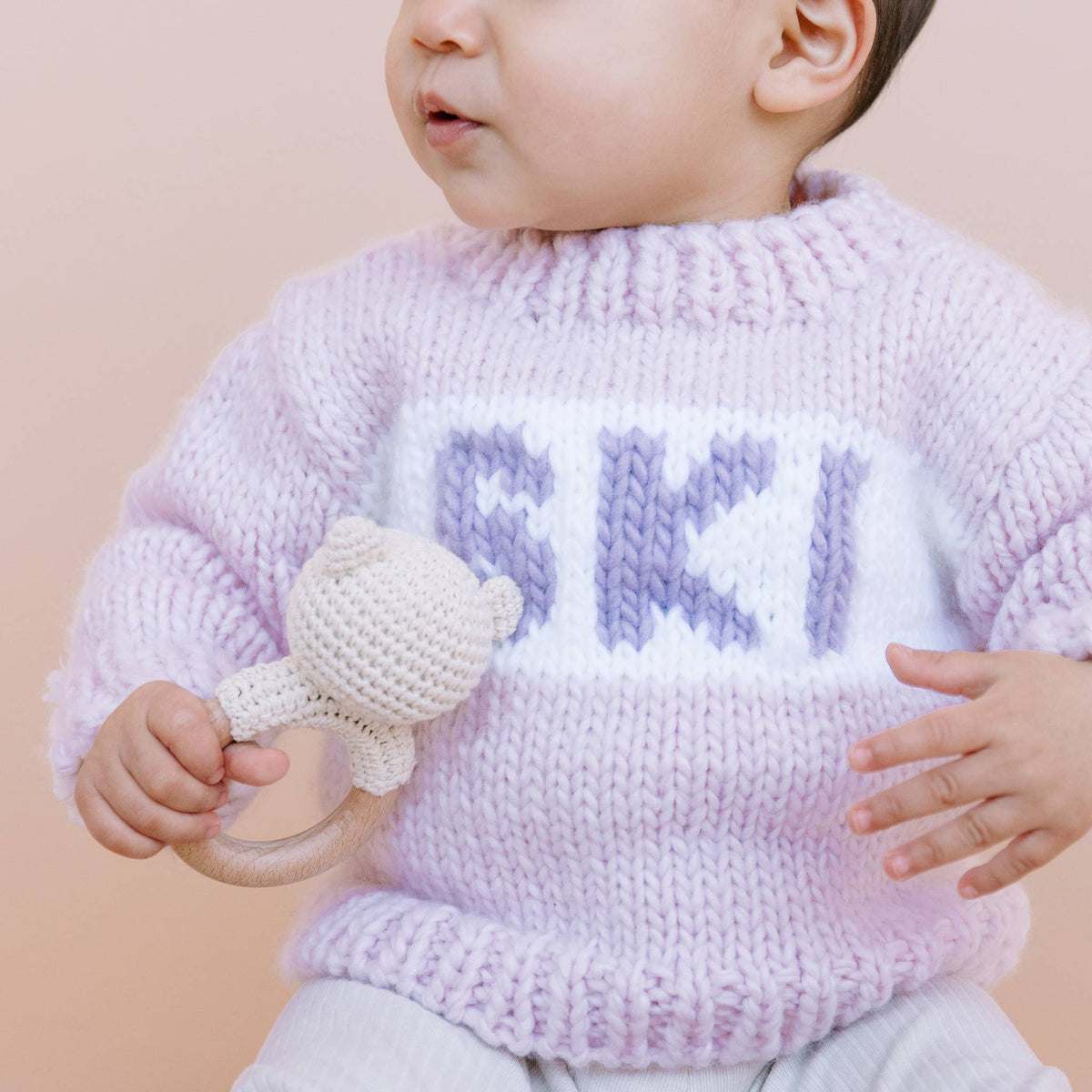 KIDS SKI SWEATER BABY PINK