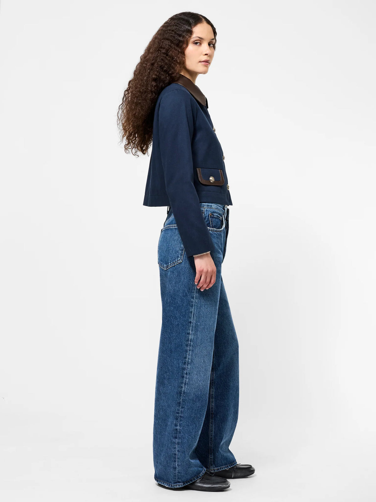 CONTRAST TRIM TWO POCKET JACKET