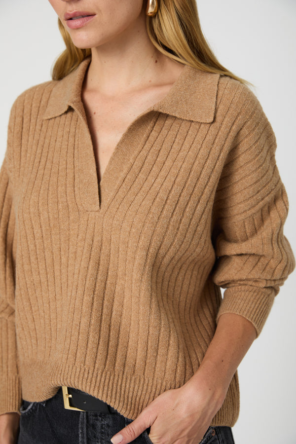 VHARI COLLAR LONG SLEEVE SWEATER