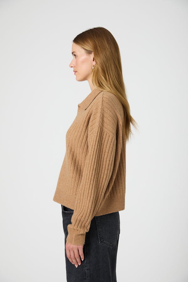 VHARI COLLAR LONG SLEEVE SWEATER
