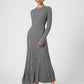 BABYSOFT LONG SLEEVE MIDI DRESS