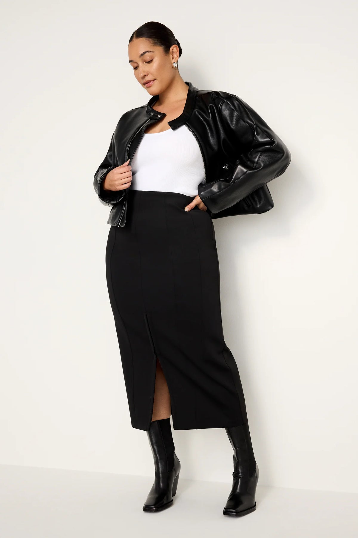 FAUX LEATHER MOTO JACKET