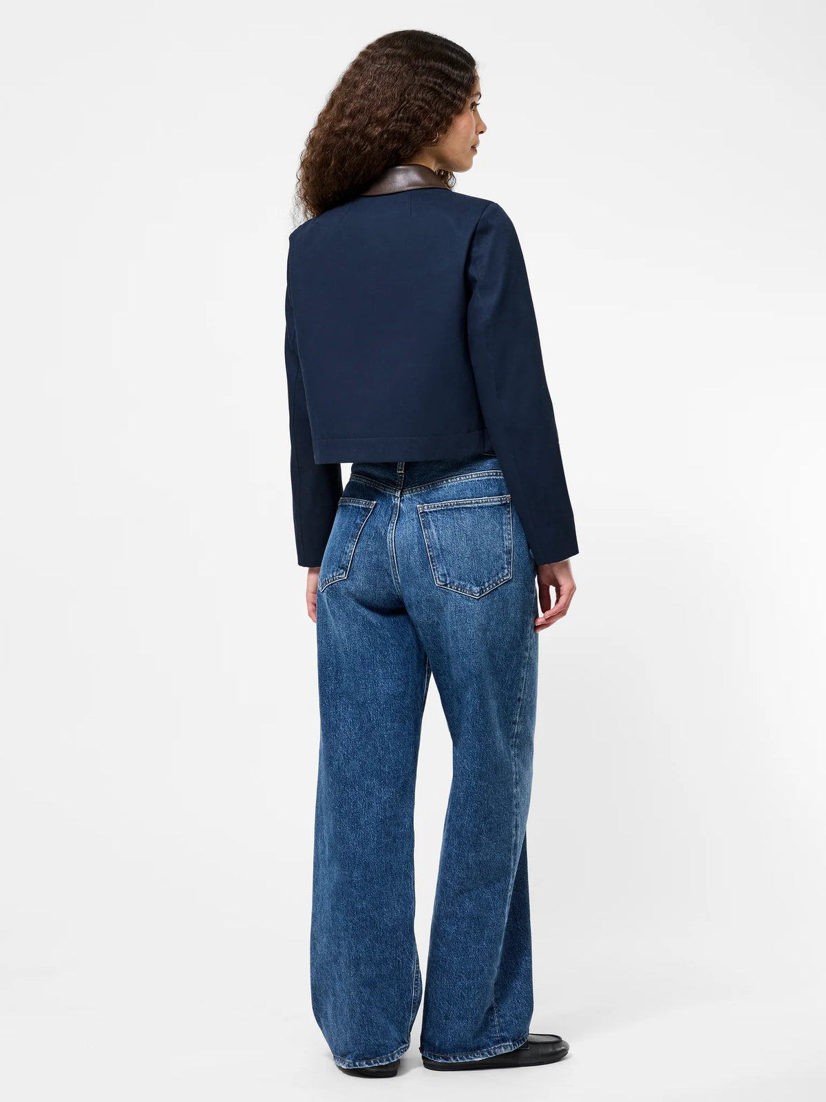 CONTRAST TRIM TWO POCKET JACKET