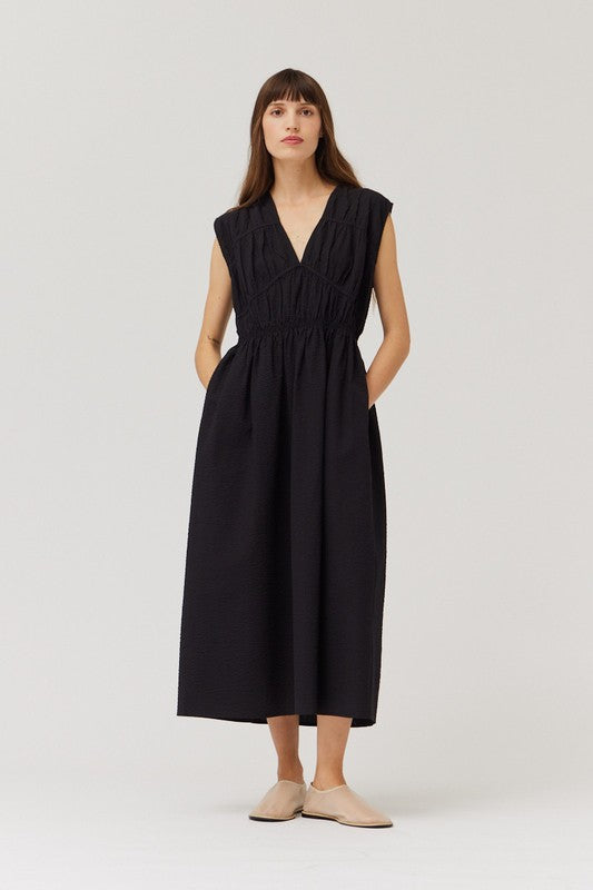 OBSIDIAN SEERSUCKER DRESS