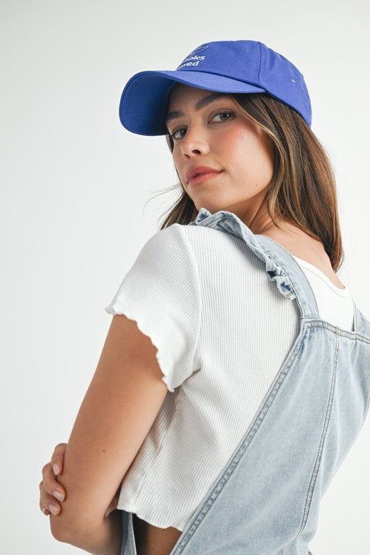 REMI RUFFLE DENIM OVERALLS