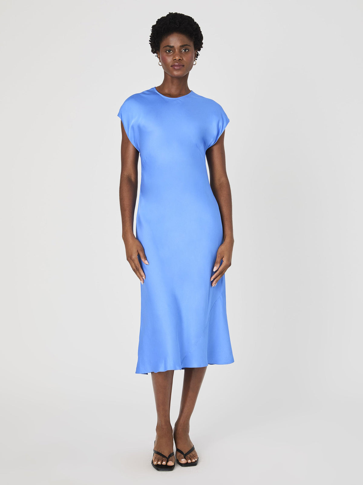 ENNIS SATIN COLUMN MIDI DRESS