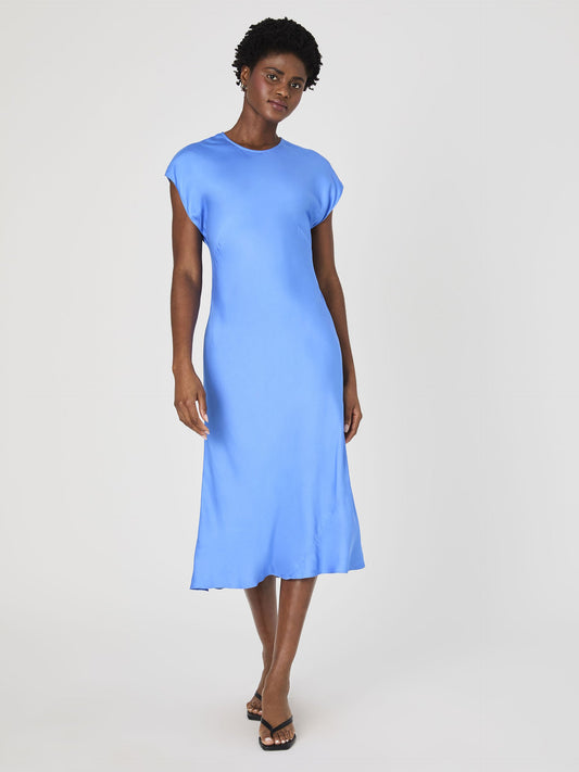 ENNIS SATIN COLUMN MIDI DRESS
