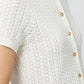 COTTON BLEND POINTELLE CARDIGAN