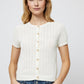 COTTON BLEND POINTELLE CARDIGAN
