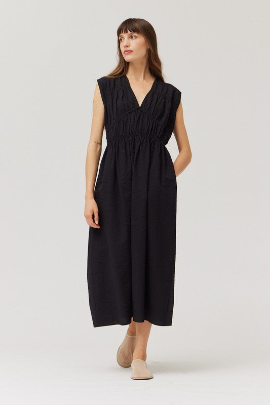 OBSIDIAN SEERSUCKER DRESS
