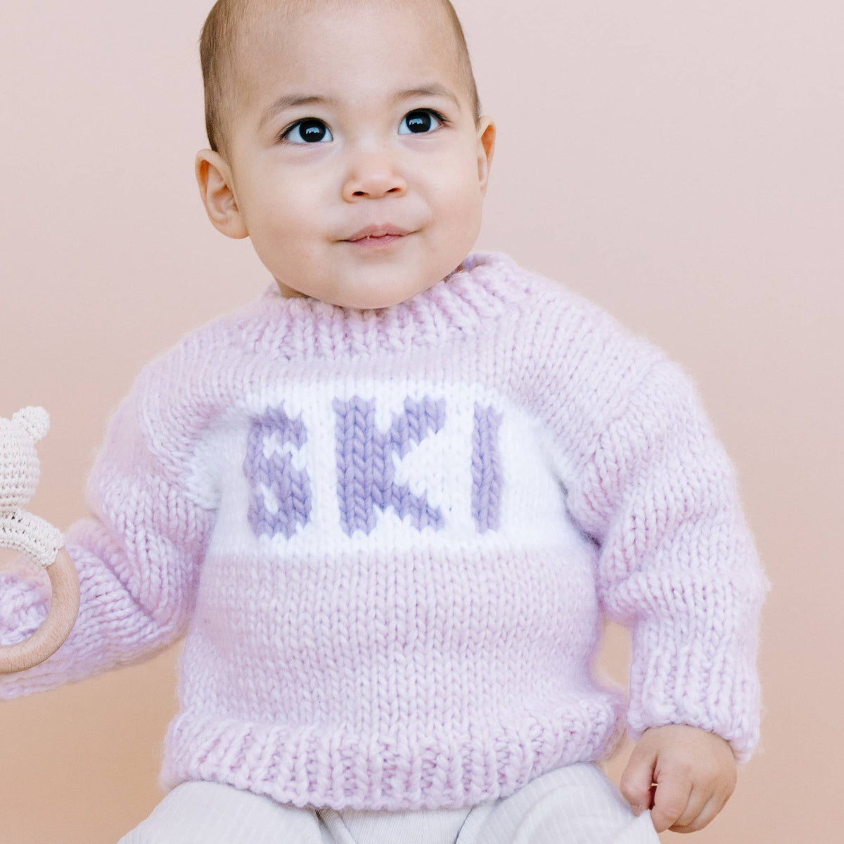 KIDS SKI SWEATER BABY PINK