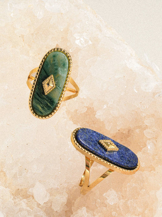 DAKOTA ADJUSTABLE NATURAL STONE RING