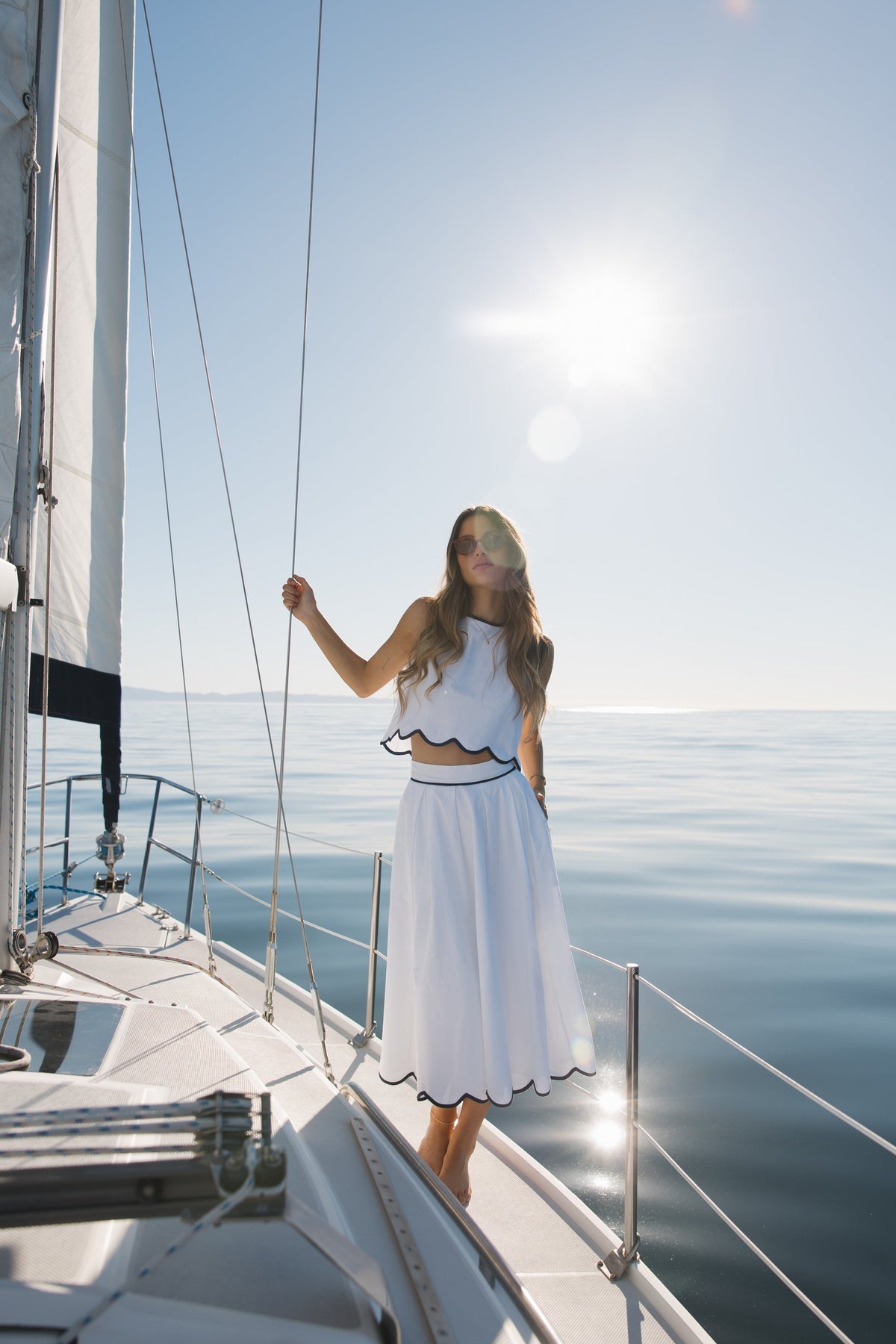 ALEXIS COTTON SCALLOP TOP