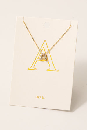 PAVE LETTER PENDANT CHAIN NECKLACE