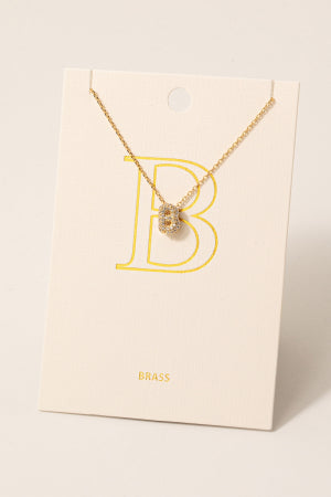 PAVE LETTER PENDANT CHAIN NECKLACE