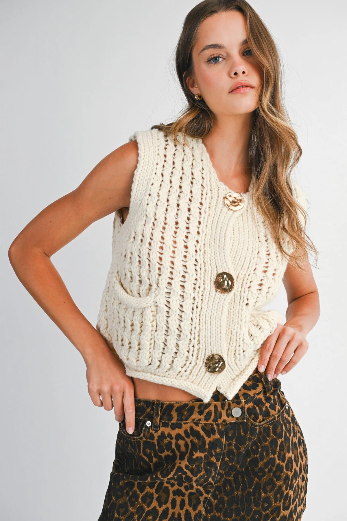 ANORA CHUNKY KNIT VEST