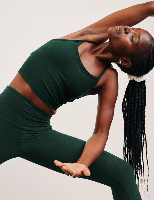 SPACEDYE SLIM RACERBACK CROPPED TANK