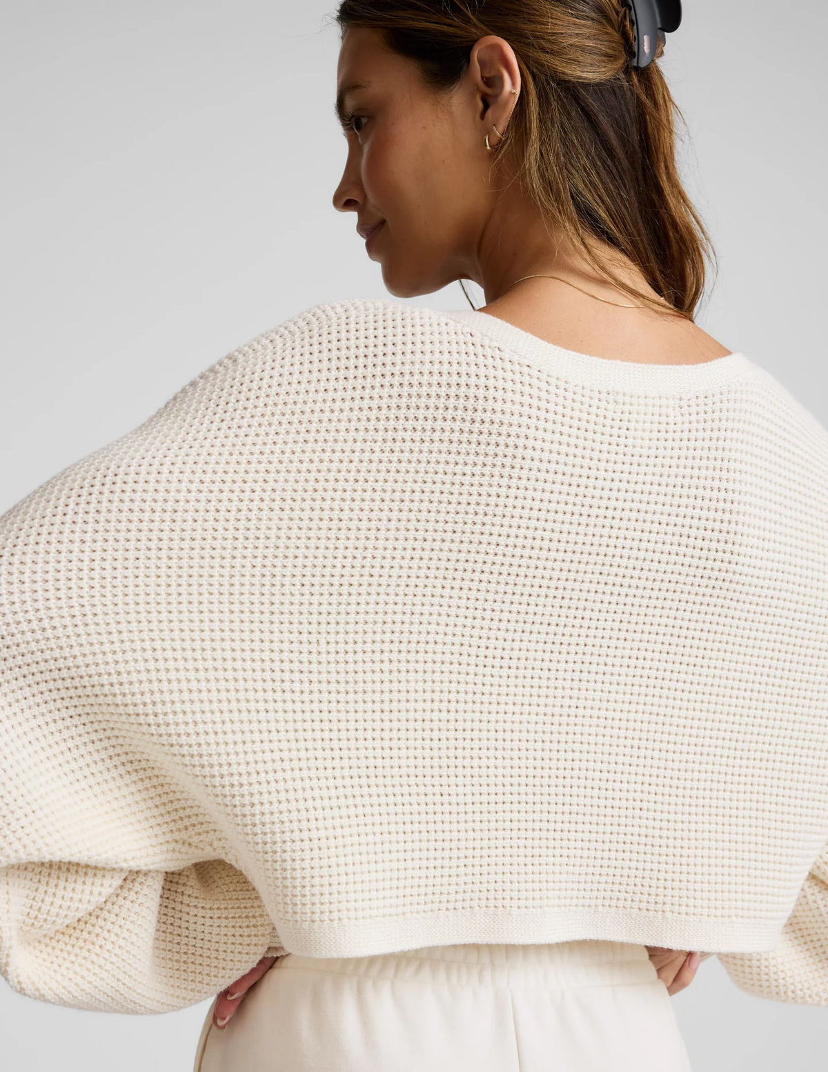 READY FOR BARRE CROPPED SWEATER