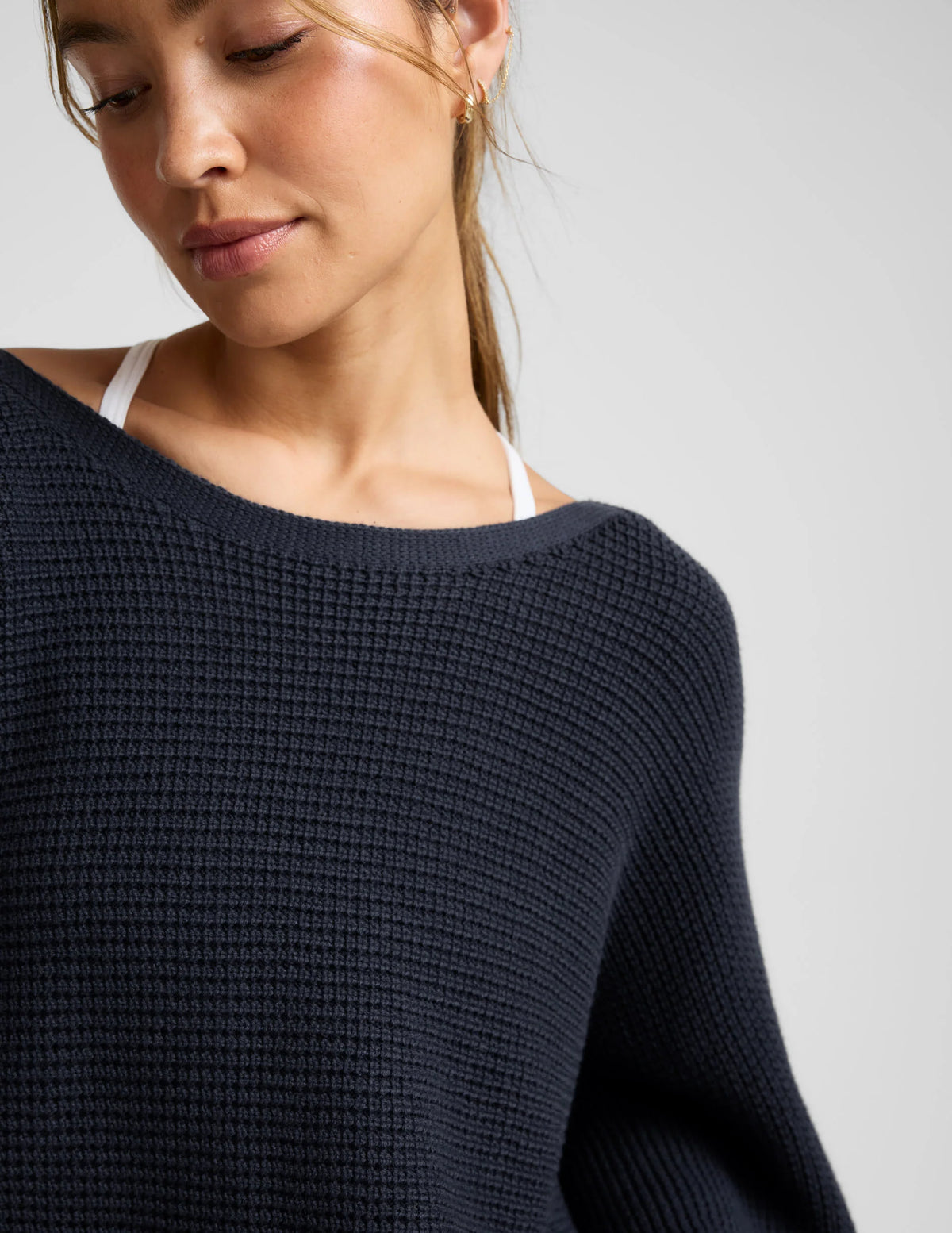 READY FOR BARRE CROPPED SWEATER