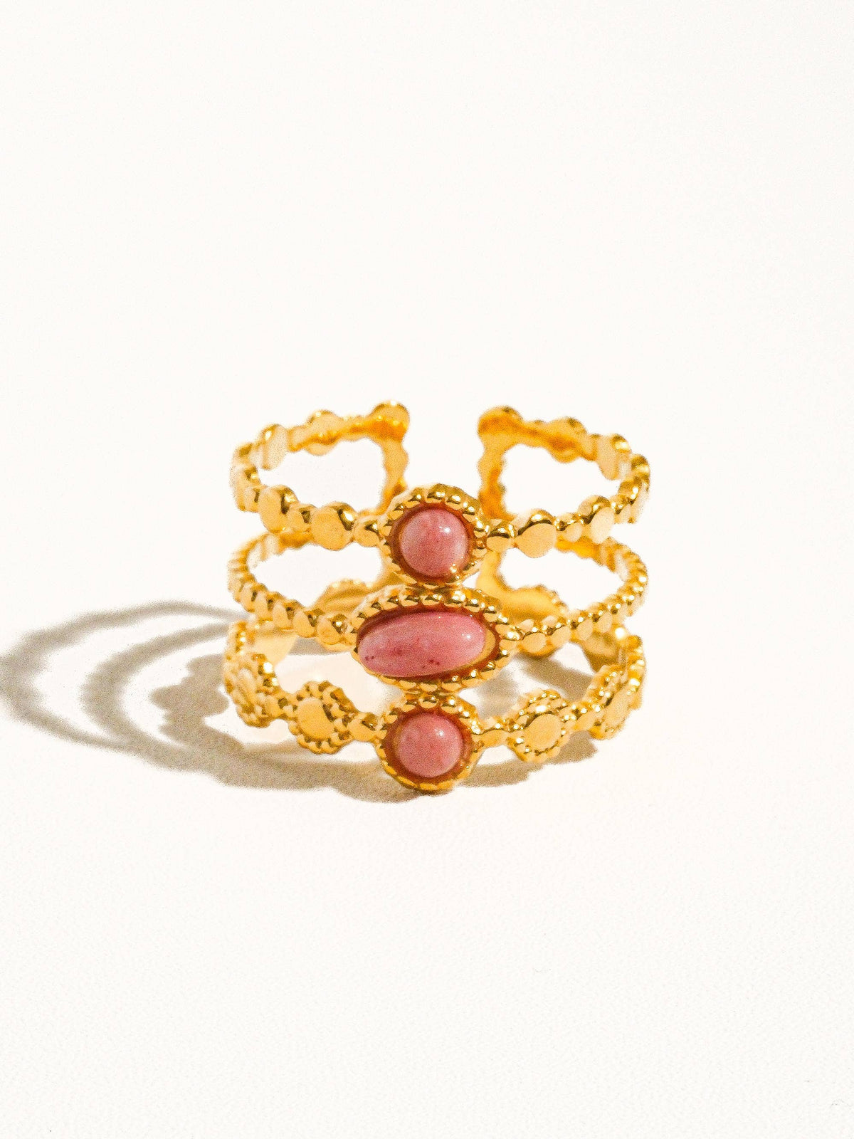 POSH 18K GOLD LAYERED STONE RING