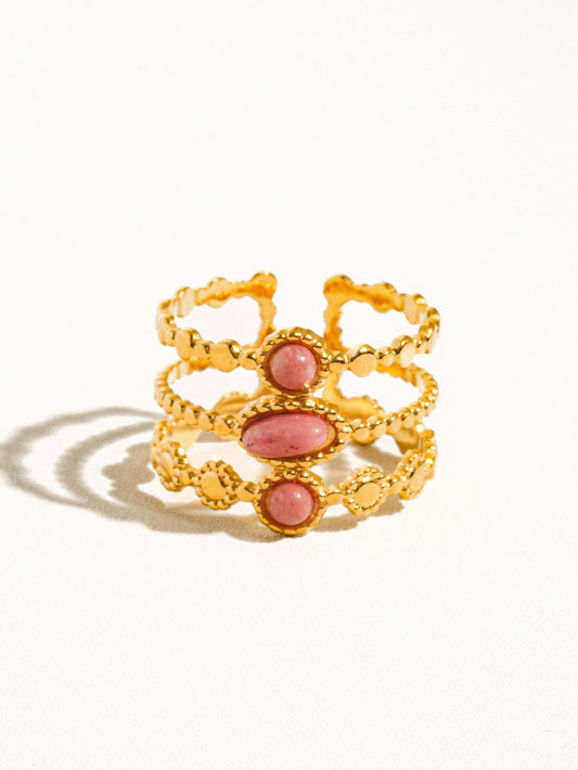 POSH 18K GOLD LAYERED STONE RING