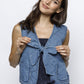 DENIM BOW-TIE VEST