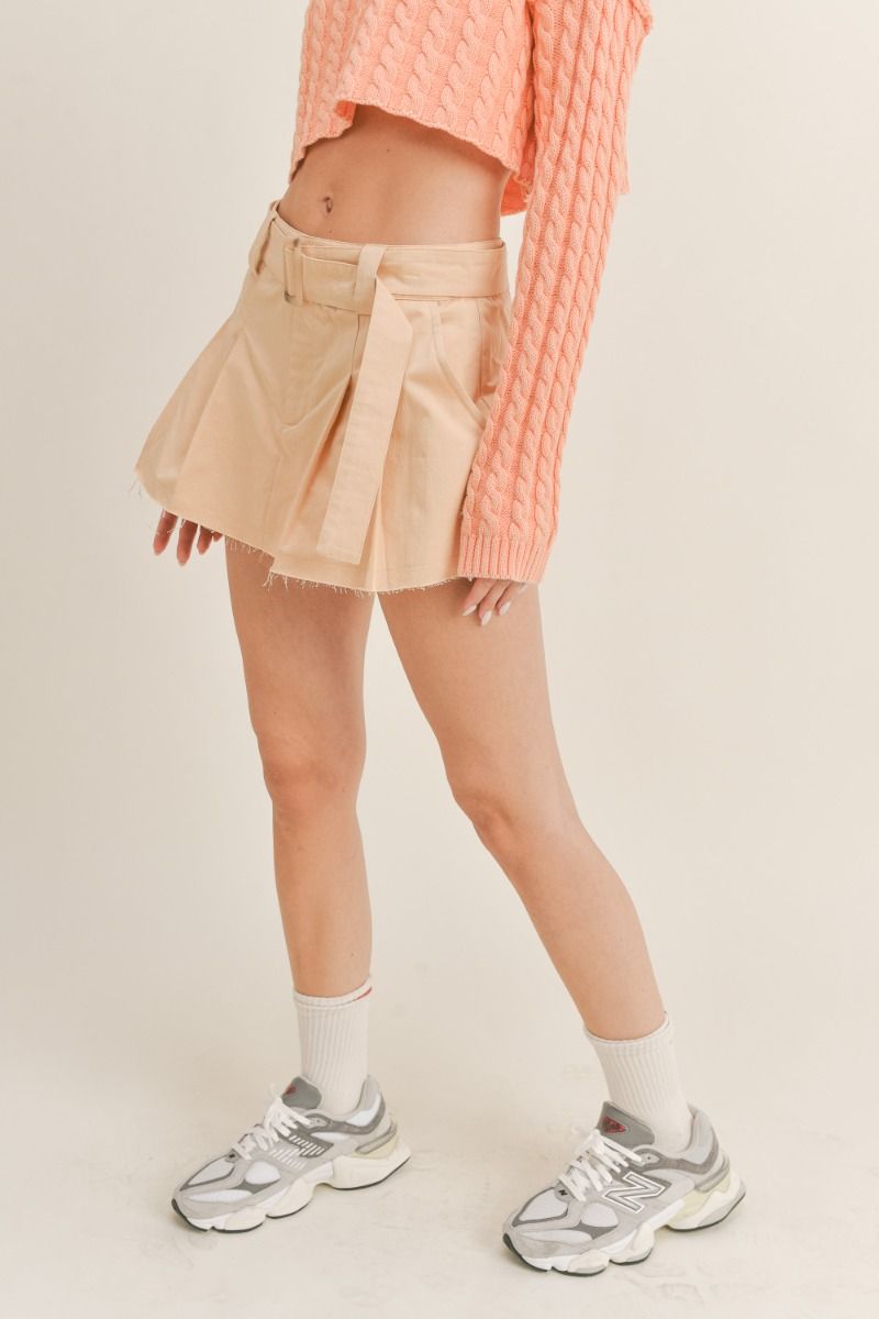 LOW RISE MINI SKORT WITH BELT
